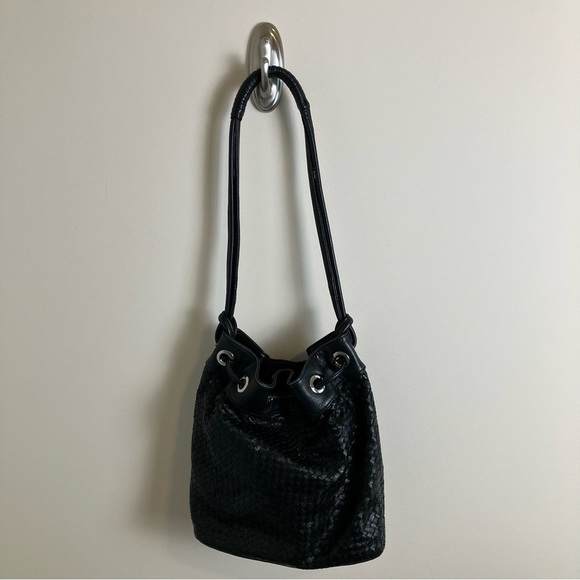 Elliott Lucca Leather Bucket Bag in Black One Size Purse - Picture 5 of 13
